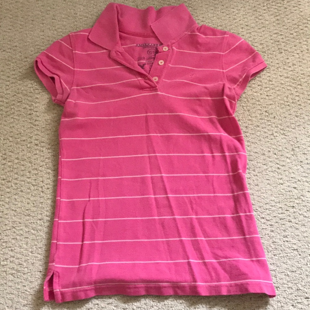 AE striped shirt sleeve polo